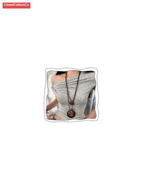 Long Boho Leather Rope Necklace Wooden Disc Pendant Adjustable